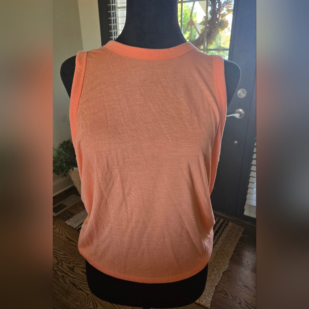 NEW! J. Crew Bright Coral Tsnk With Wrap Tie-Back. NWT!